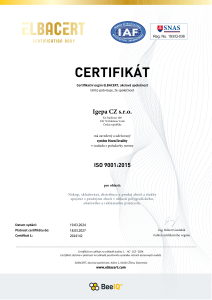 ISO certifikát Igepa CZ